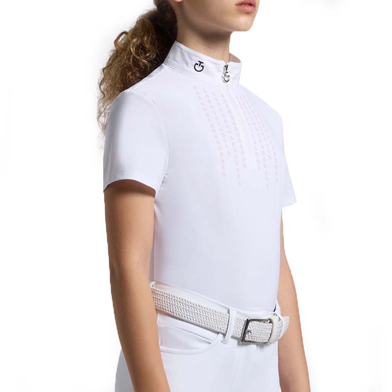 Cavalleria Toscana Sommer Turnierpolo für Mädchen - Kurzarm mit CT Logo - 9576