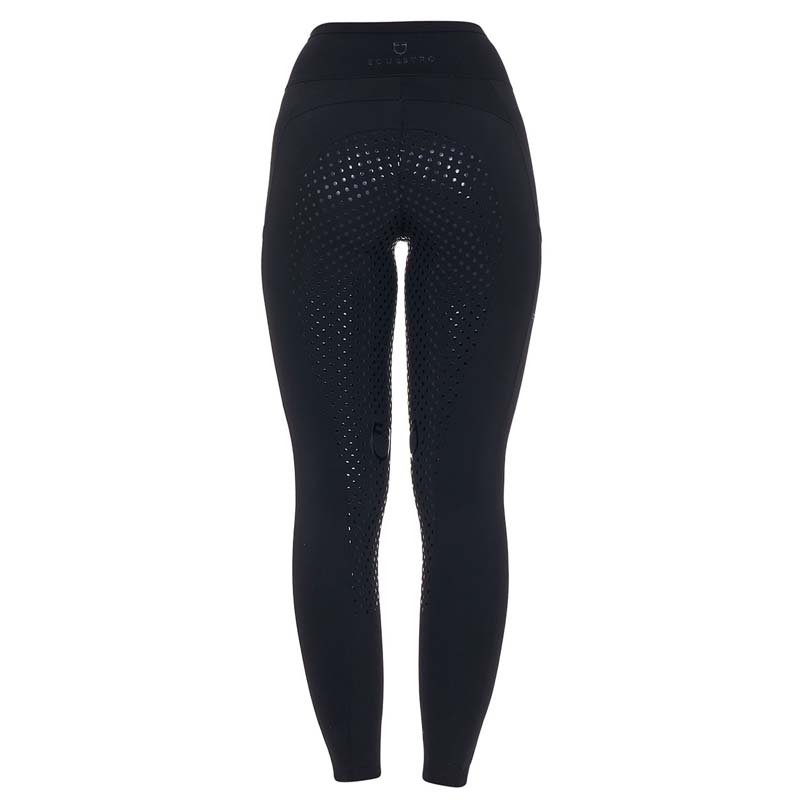 Equestro Damen Reitleggings Full Grip für Sommer mit perforiertem Einsatz - 9787
