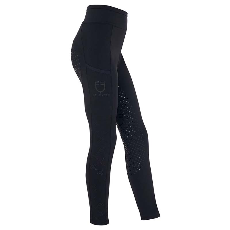 Equestro Sommer Reitleggings für Mädchen Full Grip - perforiertes Bein-Detail - 9788
