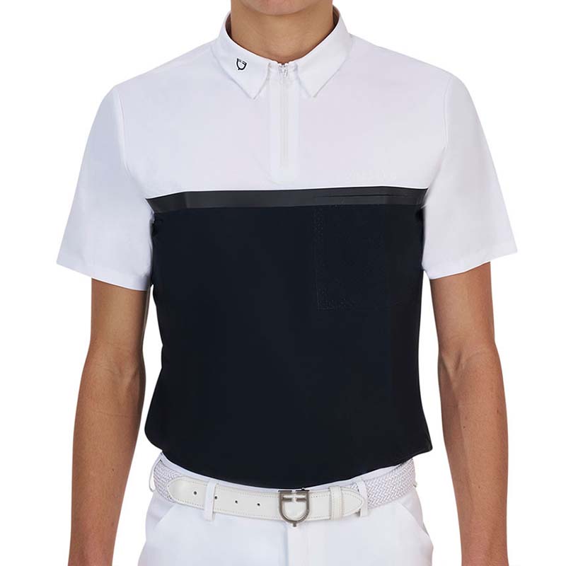 Herren Kurzarm Turnierpolo Equestro Ridertechnology mit Reissverschluss - 9951