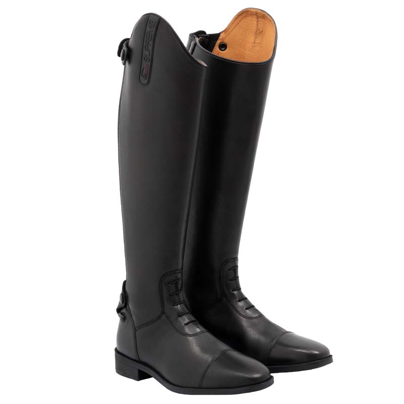Supreme Reitstiefel mit Schnürsenkeln und Reißverschluss aus Leder