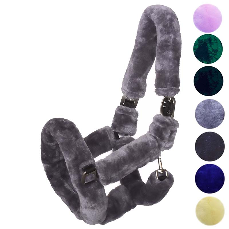 Weiches Pferdehalfter mit synthetischem Lammfellüberzug - 0314