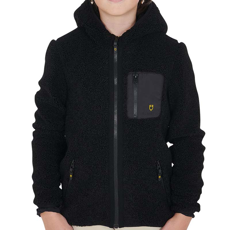 Equestro Junior Teddyjacke aus Weichem Plüsch mit Kapuze - 9730