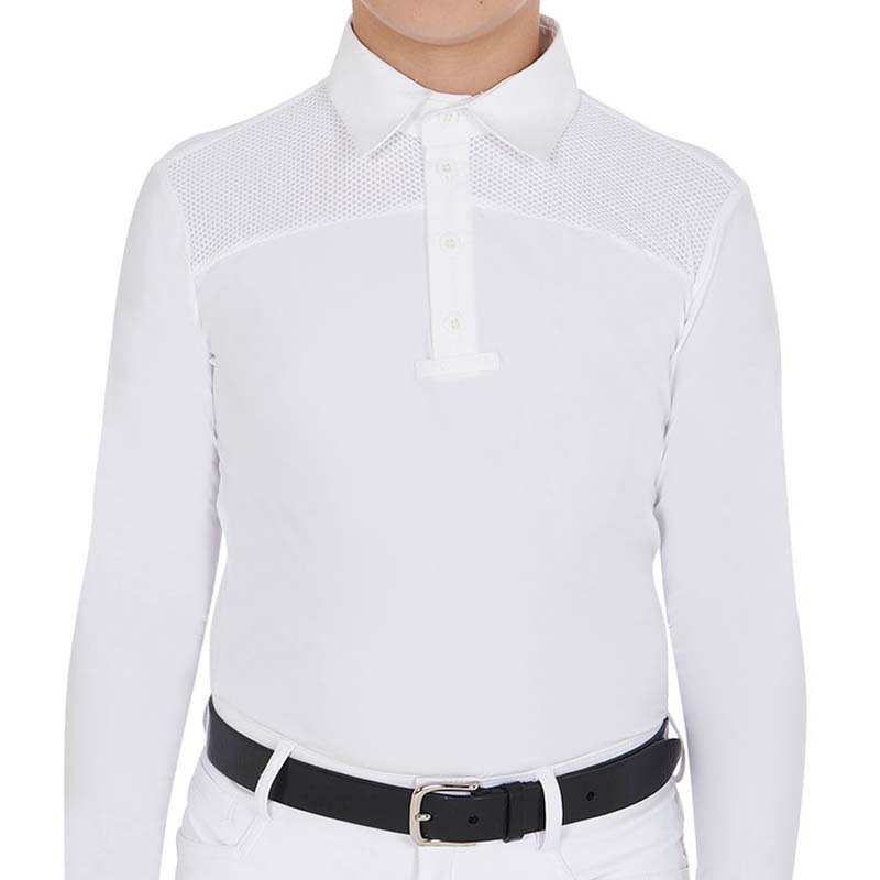 Equestro Turnierpolo für Kinder mit Mikroperforation, Langarm - 9795