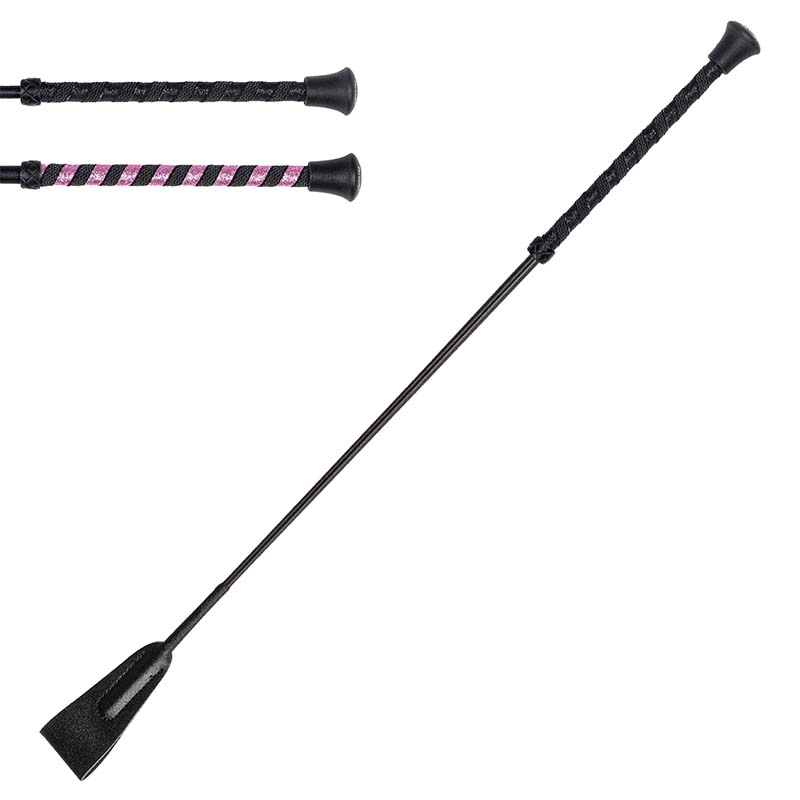 Kurze Reitgerte Equiline 65 cm mit Glitzergriff