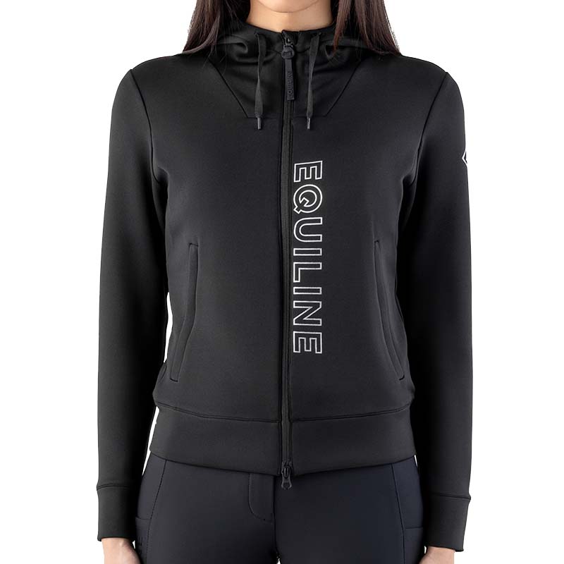 Equiline damen-winter-sweatshirt aus funktionsstoff mit logo-print