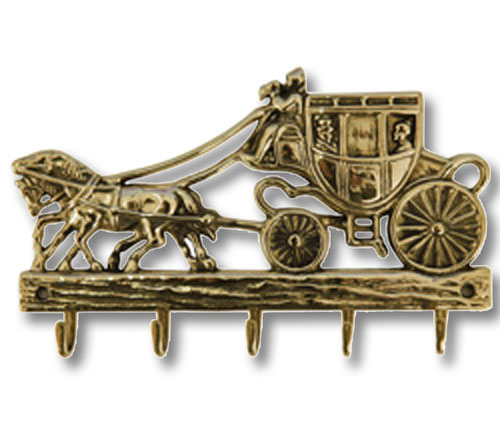 Wandschlùsselanhànger mit Wagen aus Messing - 0094