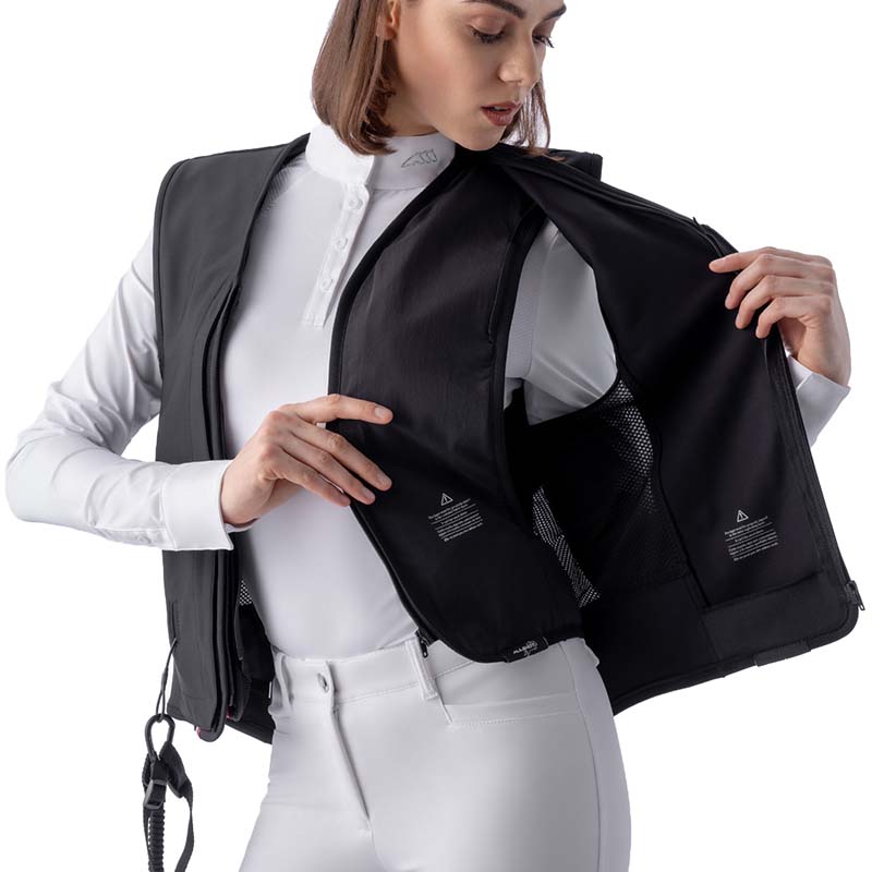 Equiline BELMOVE L2 Airbag-Sicherheitsweste mit abnehmbarem Bezug für Reitsport und Springreiten - 5550