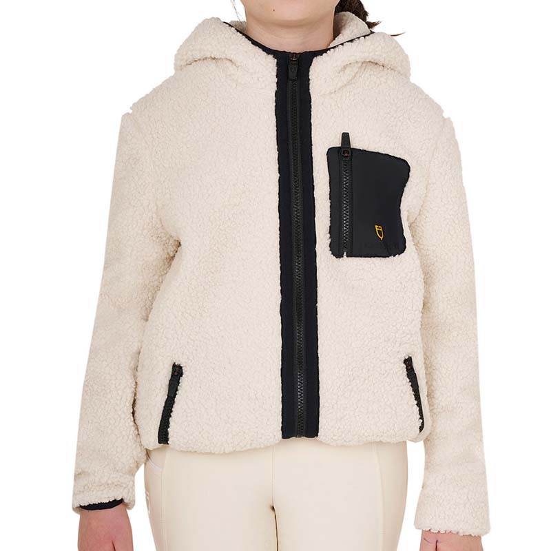 Equestro Junior Teddyjacke aus Weichem Plüsch mit Kapuze - 9730