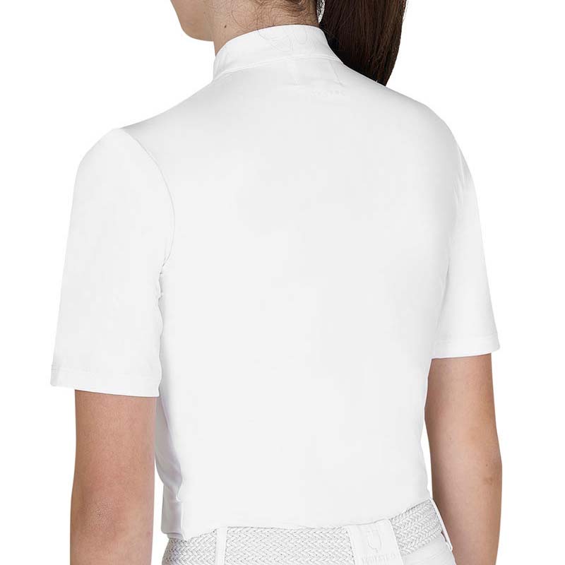 Equestro Mädchen Leichtes Turnierpolo - Kurzarm mit verdeckten Knöpfen - 9745