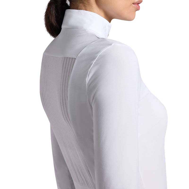 Cavalleria Toscana Damen-Turniershirt Langarm mit gestreiftem Rückeneinsatz - 9621