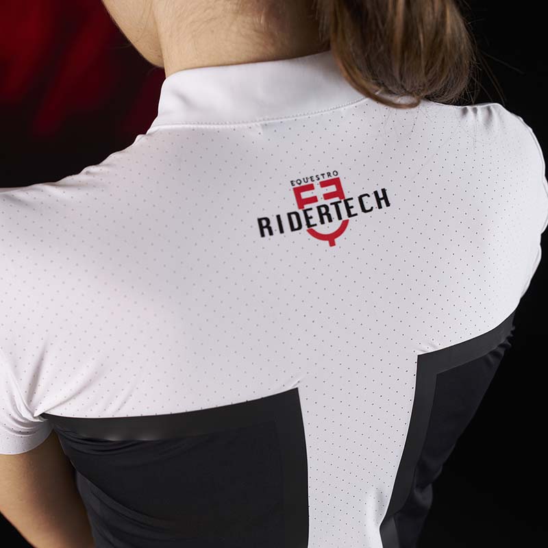 Equestro ridertechnology damen wettbewerbspolo aus perforiertem stoff - 9931