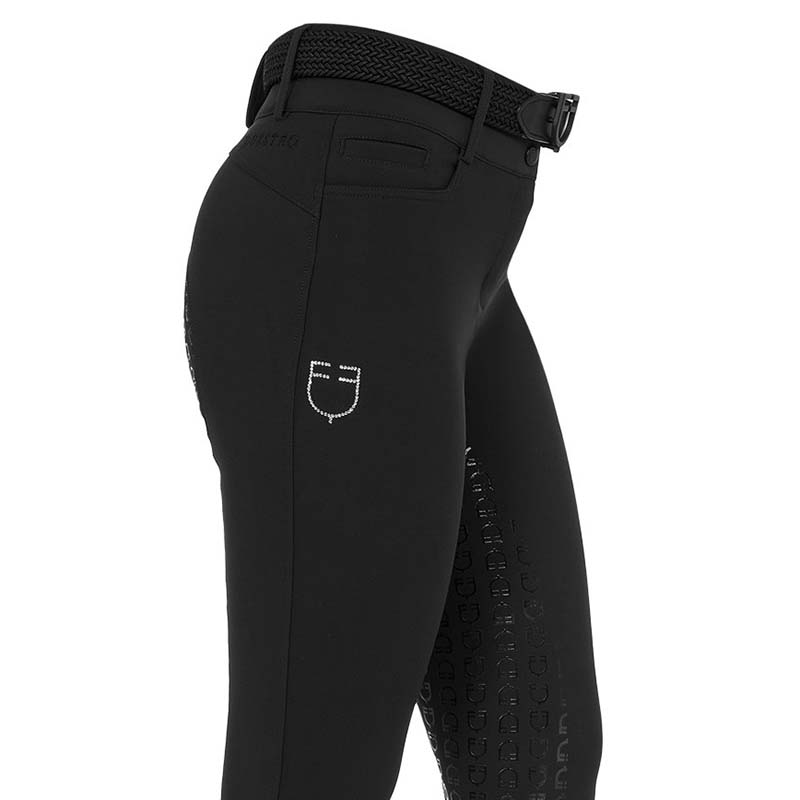 Damen Reithose Equestro Full Grip mit Strass - 9764