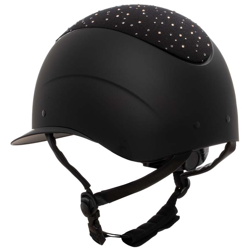 Equestro PROXIMA Reithelm mit Strass-Logo und matter Schale - 9802