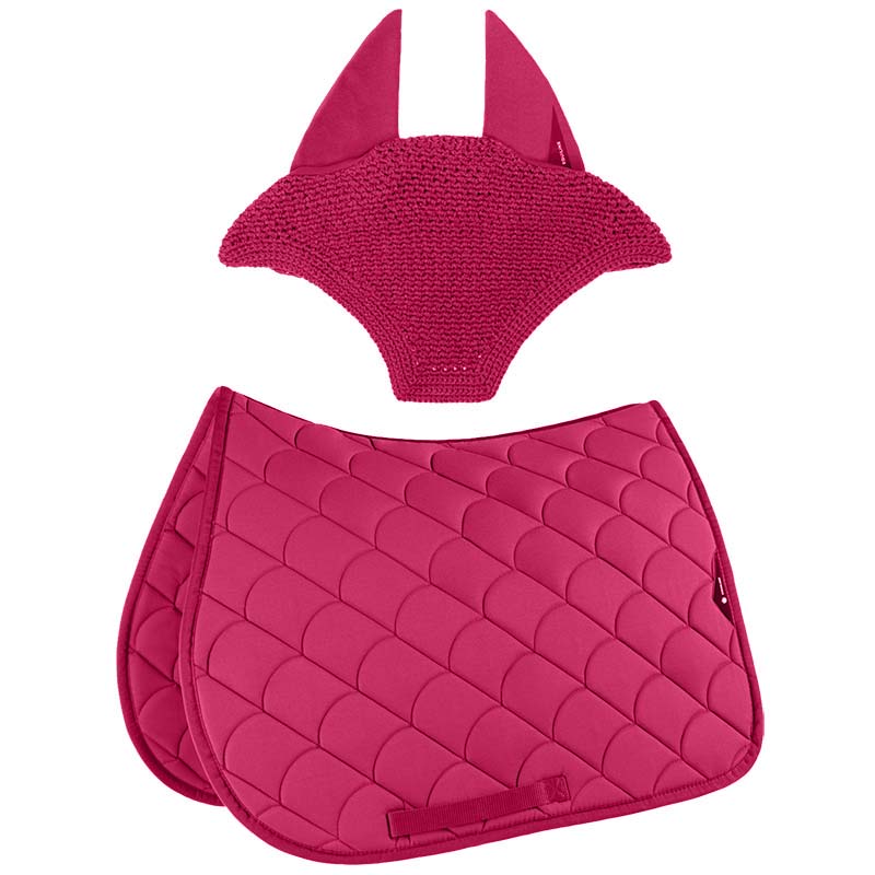 Equiline vibe set satteldecke und fliegenhaube mit stoßdämpfender steppung - 3474