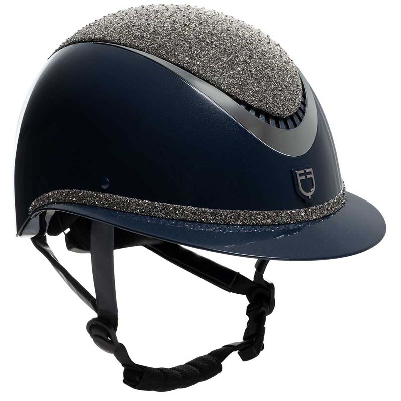 Equestro Luxury Wide Visor Reithelm mit Kristallen - 3385