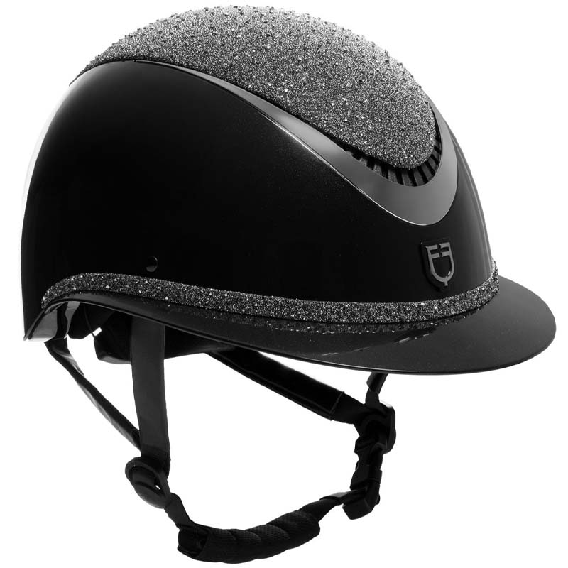 Equestro Luxury Wide Visor Reithelm mit Kristallen - 3385