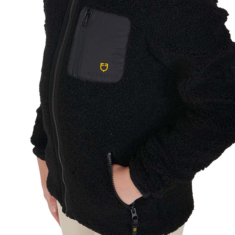 Equestro Junior Teddyjacke aus Weichem Plüsch mit Kapuze - 9730