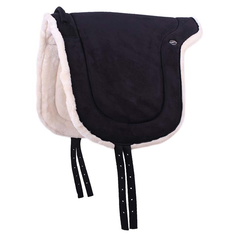 Bareback Pad QHP mit Griff und Kunstlammfell-Futter - 5098