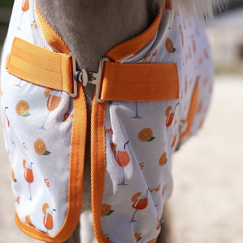Fliegendecke HKM aus Netzgewebe mit Spritz-Muster - 0779