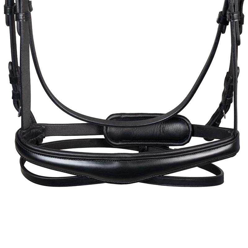 Equestro Anatomisches Englischzaumzeug mit fuchsiafarbenen Strasssteinen aus Leder - 2352