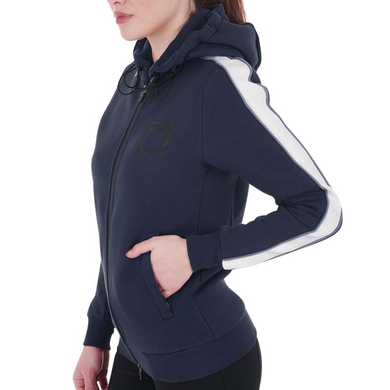 Equestro Damen-Kapuzenpullover aus Baumwoll-Fleece - 9740