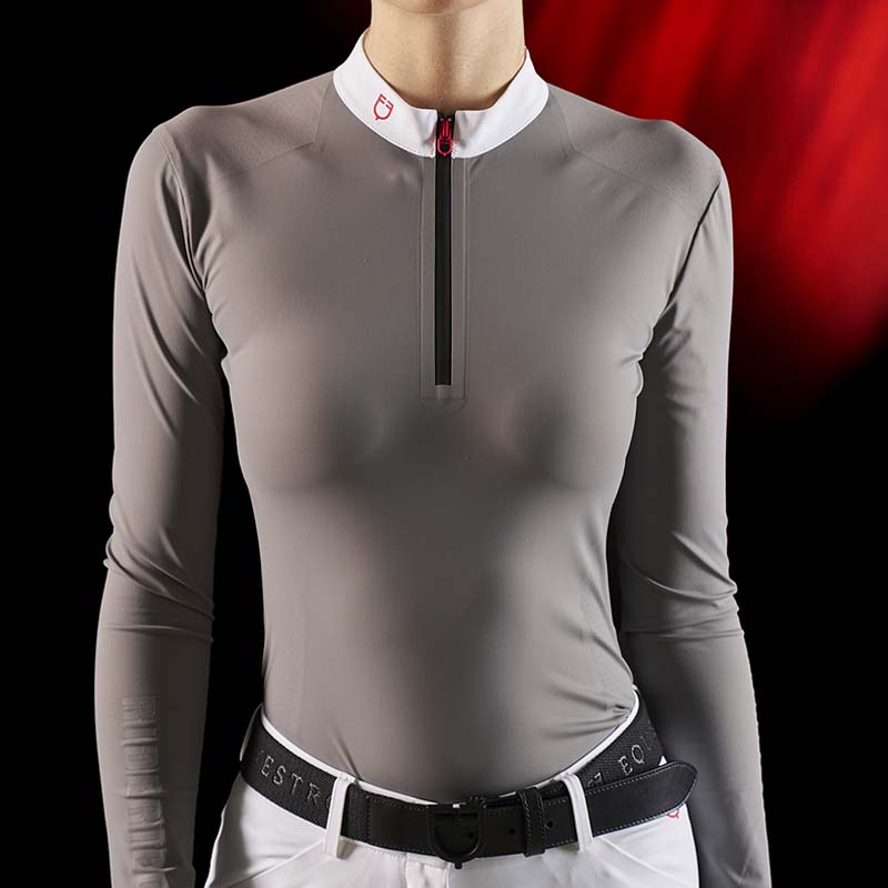 Equestro ridertechnology damen langarm-wettbewerbspolo - 9932