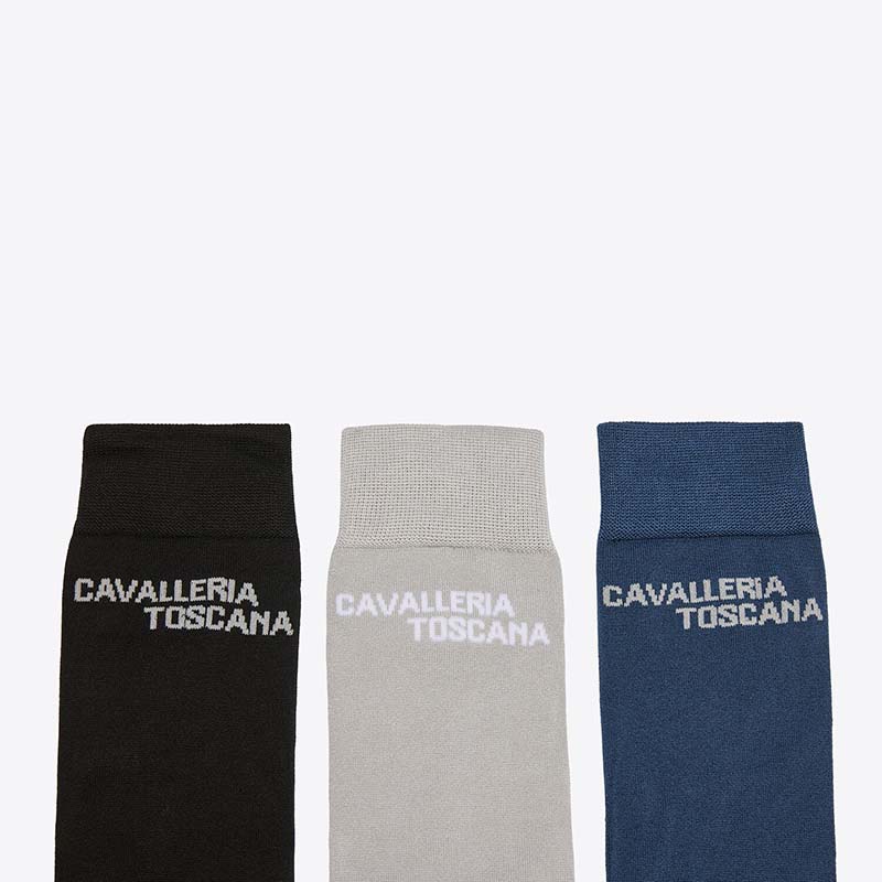 Set mit 3 Paaren Unisex-Reitsocken Cavalleria Toscana Jacquard - 9617