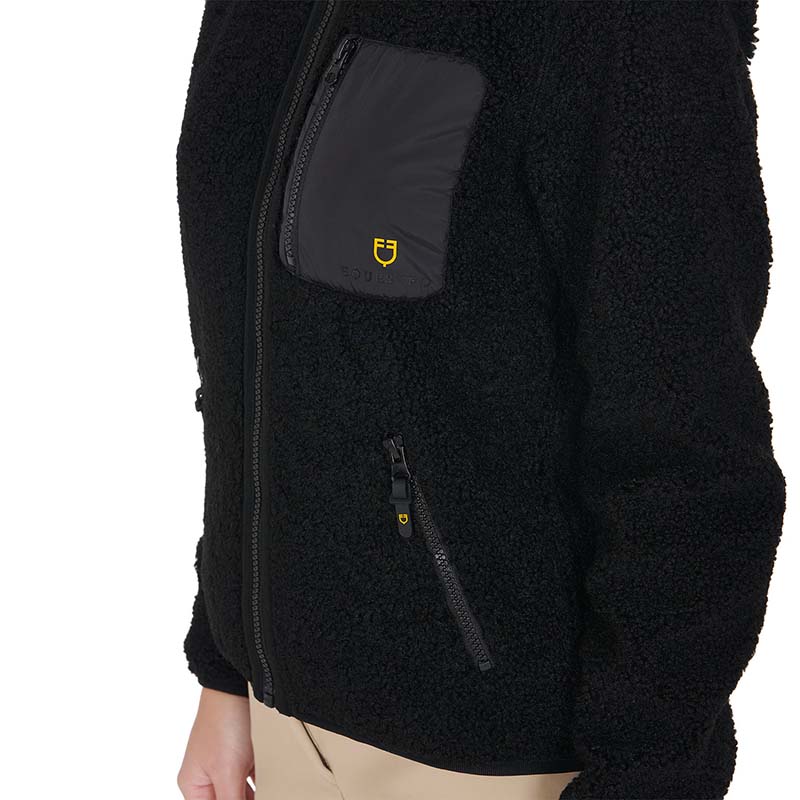 Equestro Teddyjacke für Damen aus Weichem Plüsch mit Kapuze - 9731