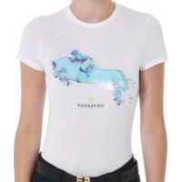 EQUESTRO BAUMWOLLE T-SHIRT DAMEN MIT PFERDE-PRINT