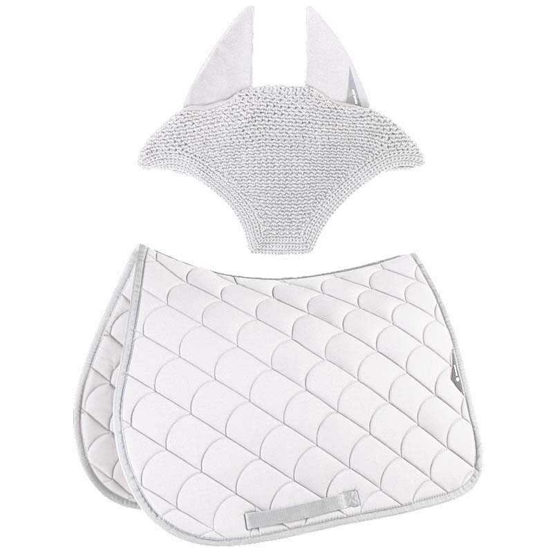 Equiline vibe set satteldecke und fliegenhaube mit stoßdämpfender steppung - 3474