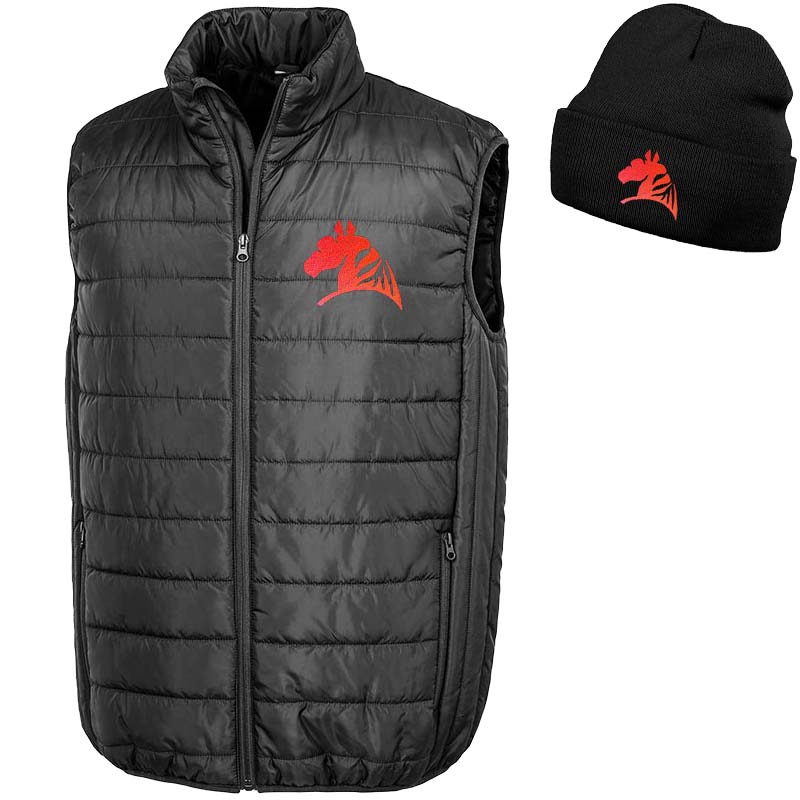 Set Sunisex Weste und Wintermütze mit My Selleria Stickerei Lifestyle Line - 8331