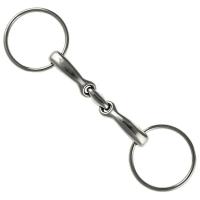 EINFACH GEBROCHENES GEBISS VOLL AUS EDELSTAHL CURVED MOUTH MIT ZENTRALER OLIVE