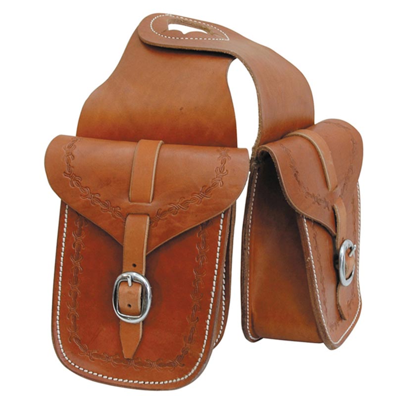 Satteltaschen lakota leder border stamp vorne - 0279