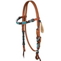 WESTERN-ZAUMLEDER MIT NAVAJO-PERLEN