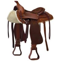 WESTERN SATTEL MIT FLOWERBEARBEITUNG SITZ AUS VELOURSLEDER