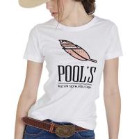 POOL'S DAMEN SLIM FIT T-SHIRT MIT FEDERDRUCK