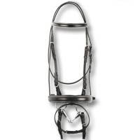 EQUESTRO ENGLISH BRIDLE ITALIENISCHEN LEDER SILVER PIPING