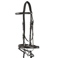 EQUESTRO ENGLISH BRIDLE ITALIENISCHEN LEDER WEICH GEPOLSTERT STIRNBAND