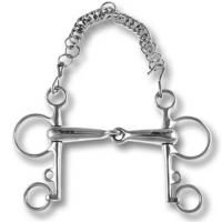 METALAB  JOINTED PELHAM BIT WITH LONG CHEEKS SUPER LIGHT