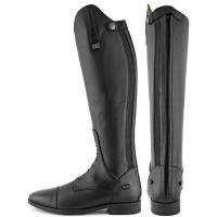 DERBY REITSTIEFEL IN SCHWARZEM LEDER MIT REIßVERSCHLUSS UND SCHNÜRSENKEL