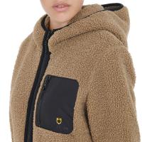 EQUESTRO TEDDYJACKE für Damen AUS WEICHEM PLÜSCH MIT KAPUZE