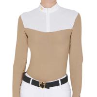 EQUESTRO COMPETITION POLO SHIRT für DAMEN LANGARM MIT REISSVERSCHLUSS und MESH