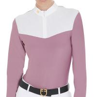 EQUESTRO COMPETITION POLO SHIRT für DAMEN LANGARM MIT REISSVERSCHLUSS und MESH