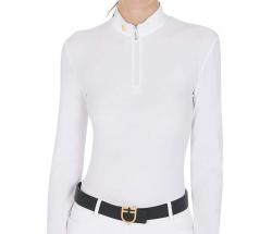 EQUESTRO COMPETITION POLO SHIRT LANGARM DAMEN MIT FLEECE - 9853