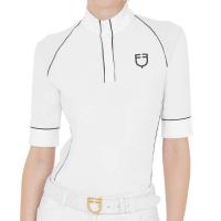 EQUESTRO WETTKAMPF-POLO KURZARM MIT KNÖPFEN FÜR DAMEN