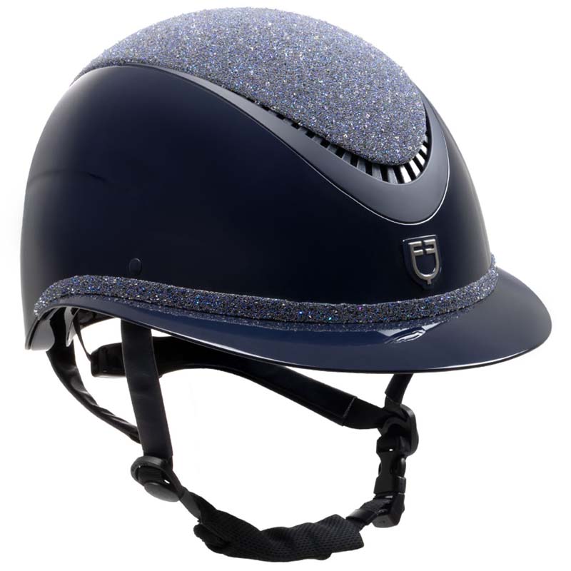 Equestro Luxury Wide Visor Reithelm mit Kristallen - 3385