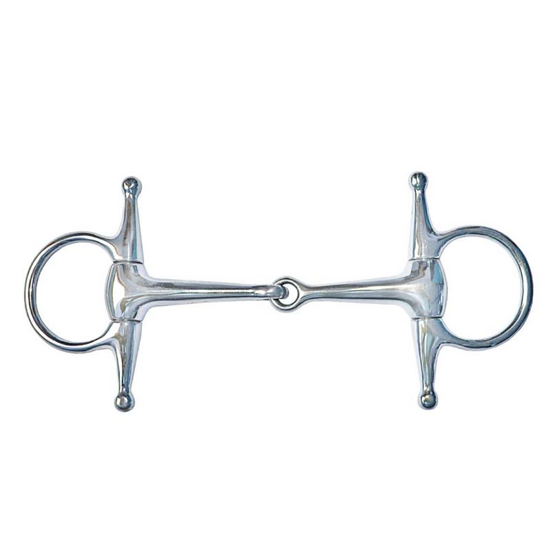 Gebrochenes edelstahl-knebelgebiss mit kurzen stangen für ponys - 3415