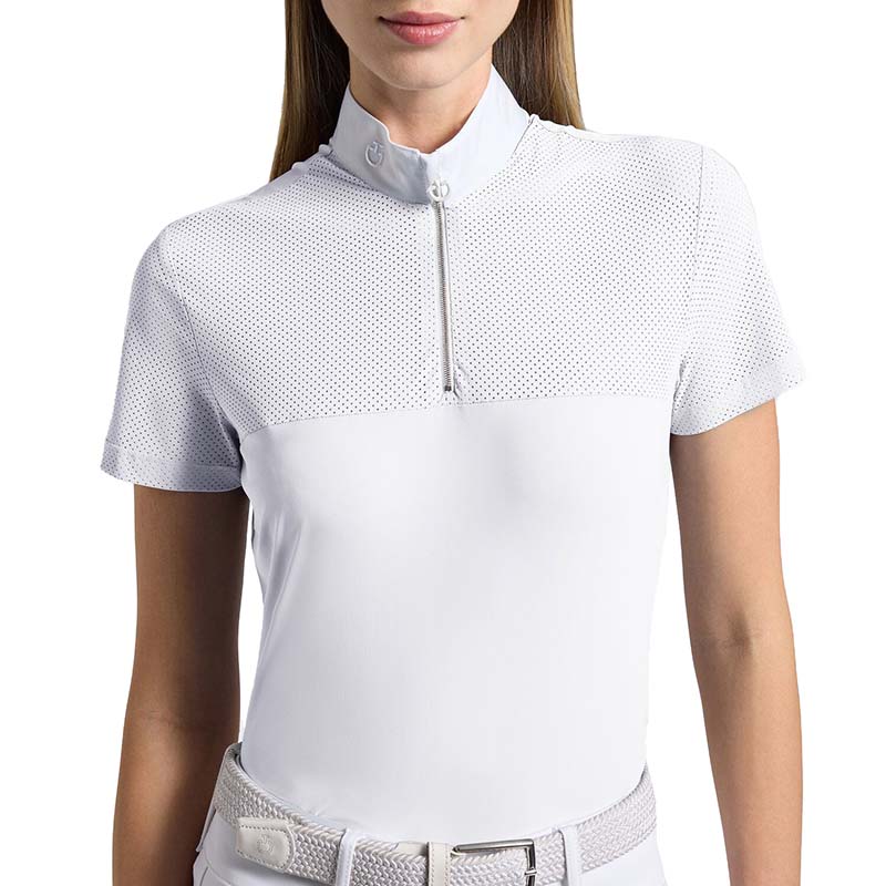 Cavalleria Toscana Turnierpoloshirt Perforiertes Jersey