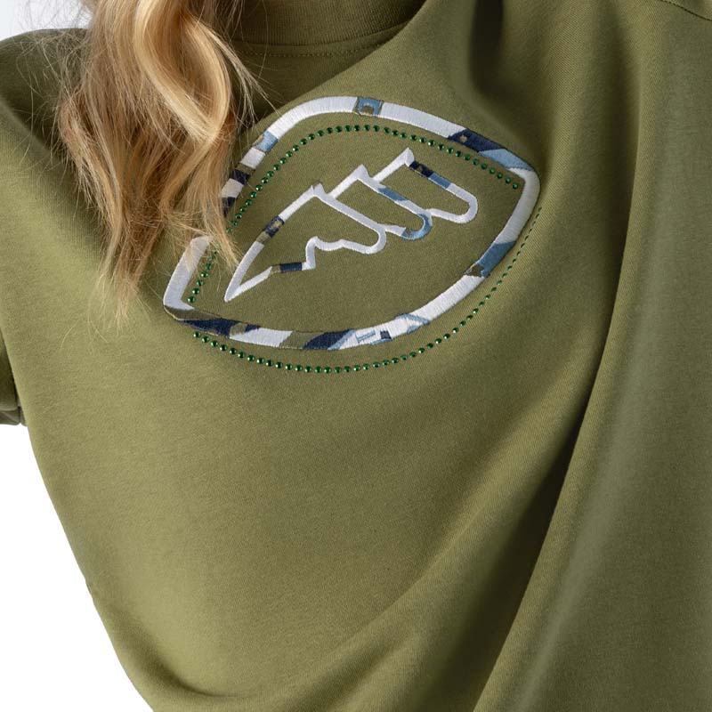 Damen Sweatshirt mit Rundhalsausschnitt Equiline EBEN - aus Baumwolle - 9759